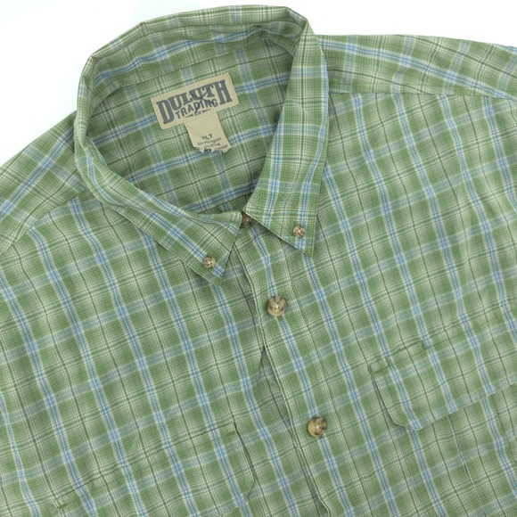 Duluth Trading Armachillo Shirt Mens XLT Green Plaid Long Sleeve Cooling Wicking - Picture 1 of 8